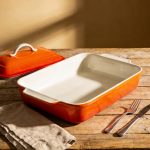 Cast Iron Enamel Dutch Oven 3.5 Quart Cream White with Gold Knob