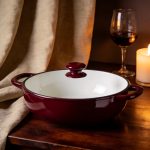Cast Iron Enamel Braiser 11 Inch Forest Green