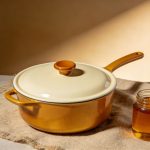 Cast Iron Enamel Dutch Oven 3.8 Quart Honey Amber