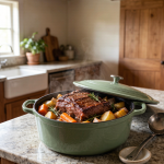 Oval Enameled Cast Iron Dutch Oven